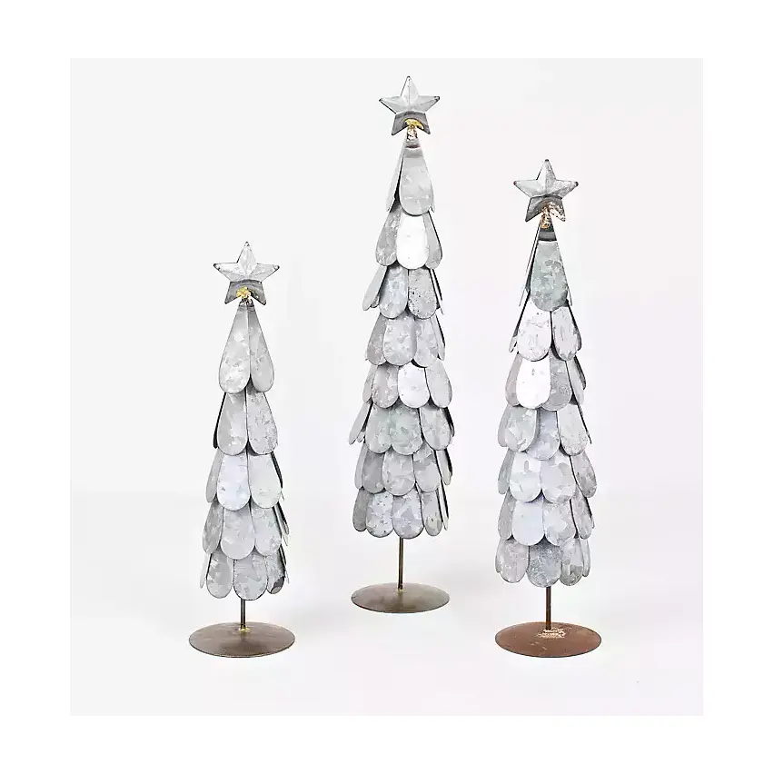 Dekorasi Pesta Festival Galvanis Besi Besi Logam Pabrikan Kualitas Tinggi Hiasan Natal Atas Meja Pohon Natal