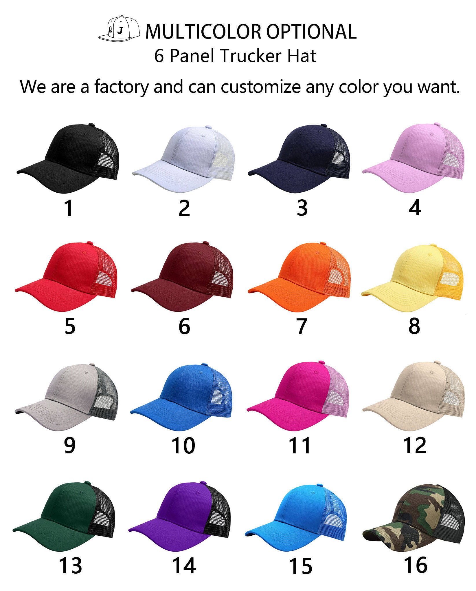 Casquette trucker 6 panneaux