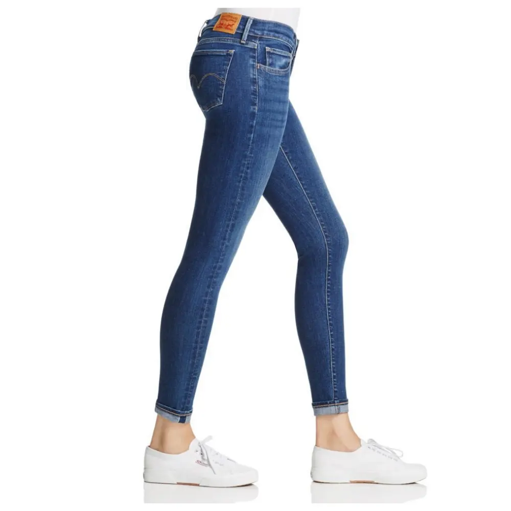 Jean large pour femmes100 % coton à rayures latérales avec pantalon en denim skinny déchiré et lavé à haute élasticité du Bangladesh