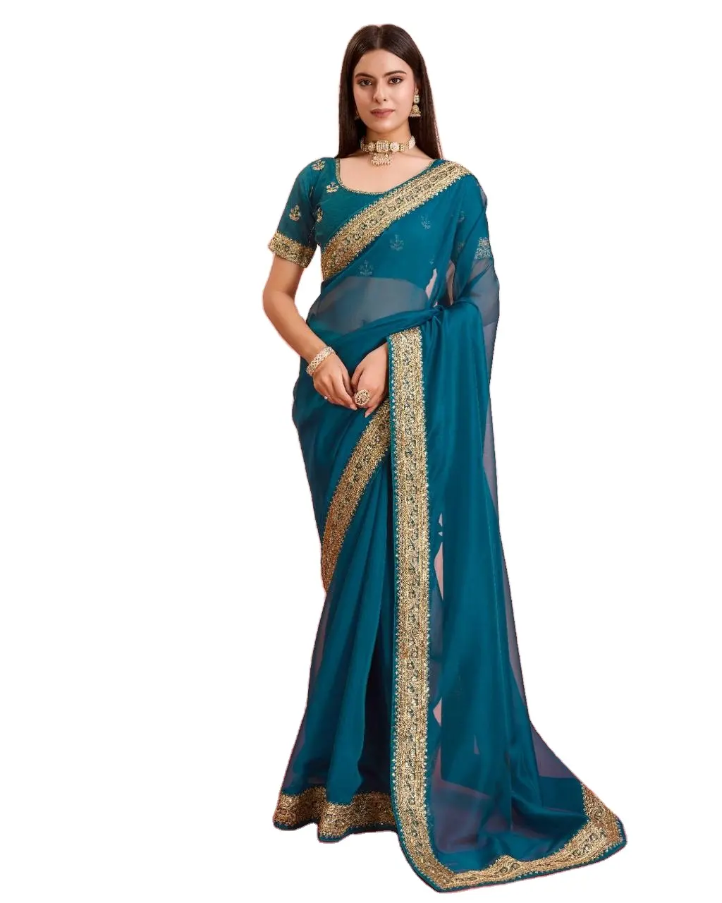 Latest Hot Selling Wedding and Festival Wear Bridal Silk Saree for Women Wedding and Party Wear