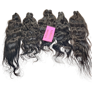 Toptan 100% Remy manikür hizalanmış işlenmemiş doğal dalgalı vietnamca hint İnsan uzantıları gevşek derin dalga makinesi çift - Product Image 4