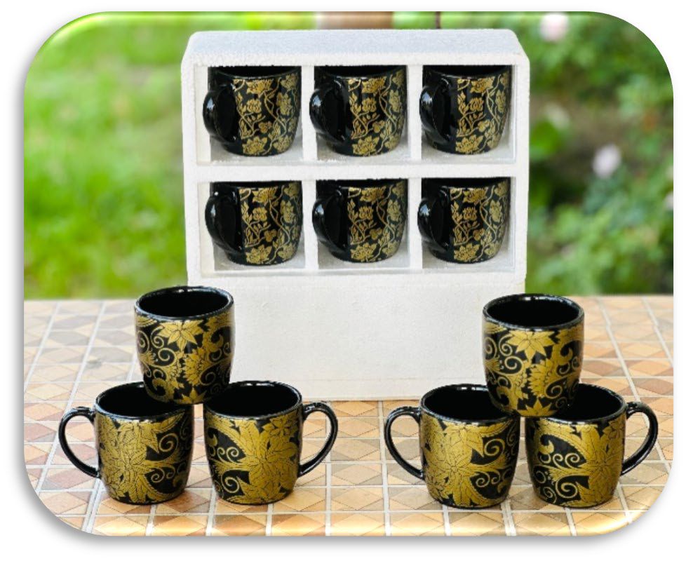 Black With Golden Flower Print