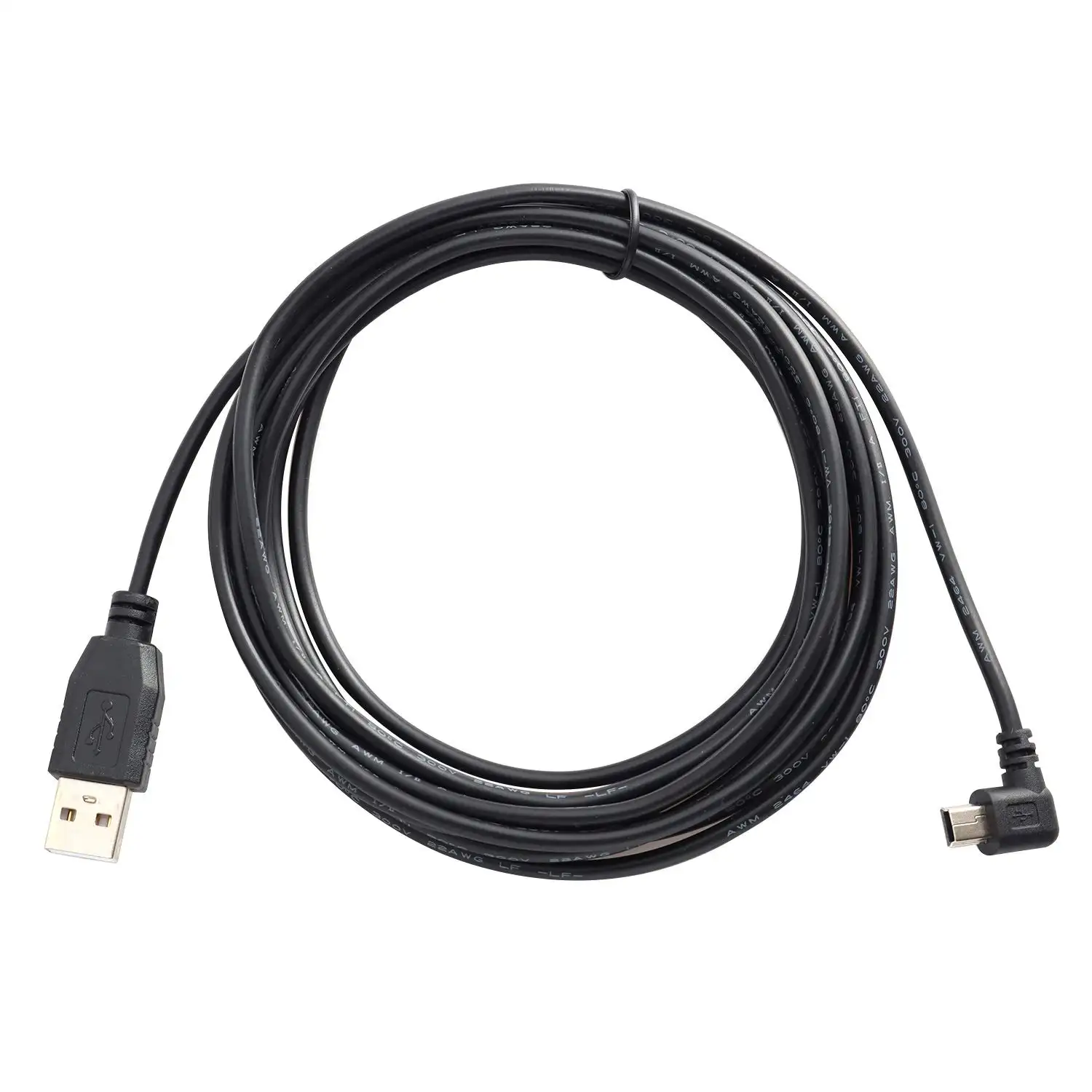 Kabel adaptor pengisi daya kendaraan mobil, USB 2.0 tipe A Male ke USB Mini B
