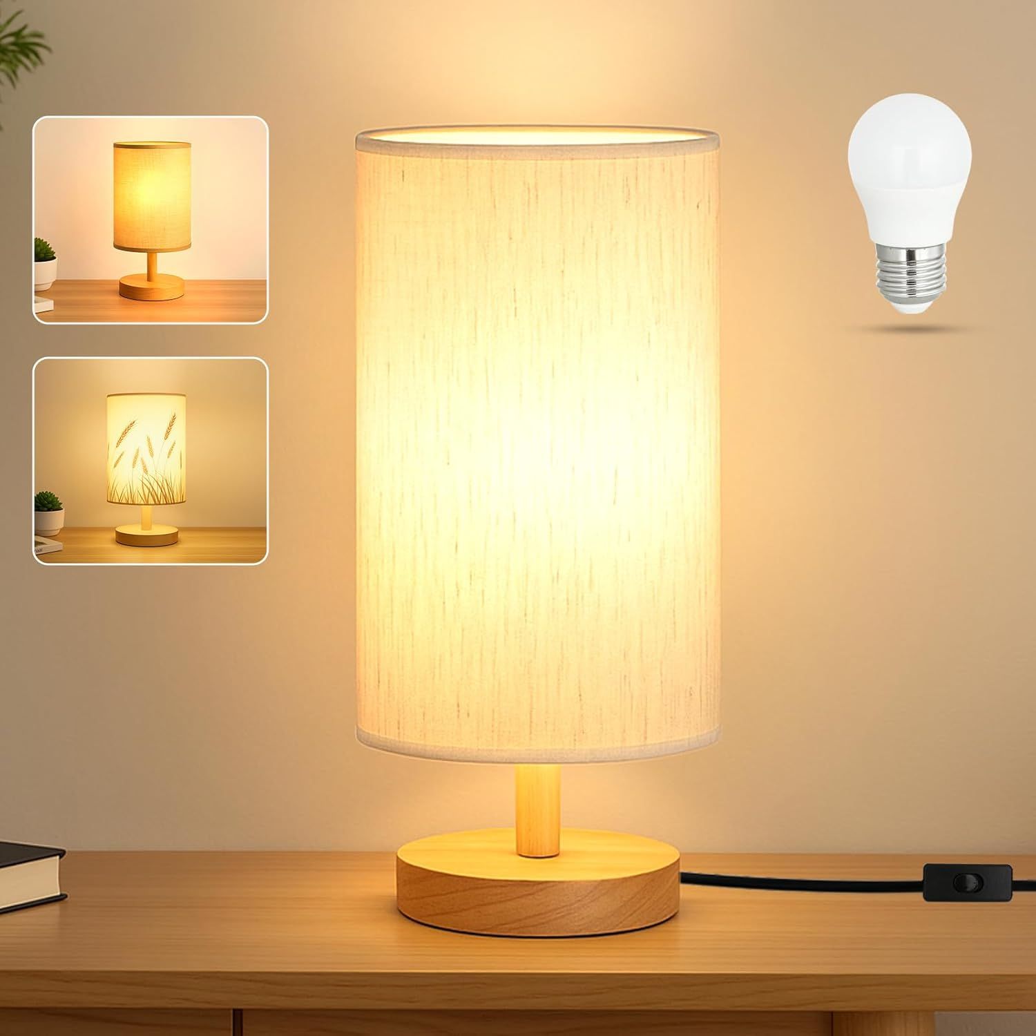 Flaxen Shade with Wood Base Color