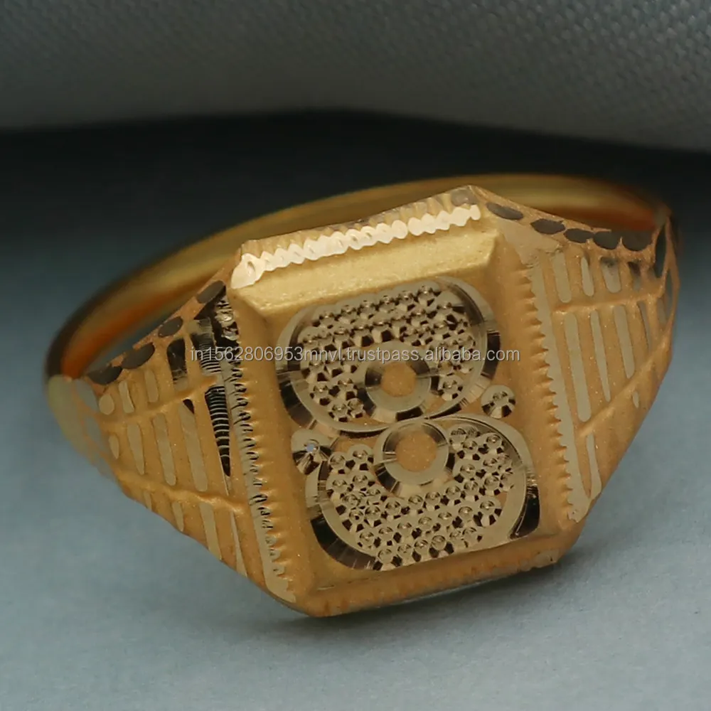 20cts marcado oro amarillo TAMAÑO DE EE. UU. 9,75 anillo simple para regalo de abuela anillo de oro amarillo para mujer