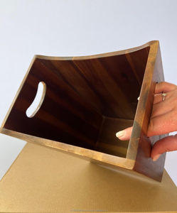 Akasya ahşap 11L ayakta çöp tenekesi çift kolları ile çöp tenekesi Wastebasket banyo yatak odası ofis mutfak için geri dönüşüm kutusu