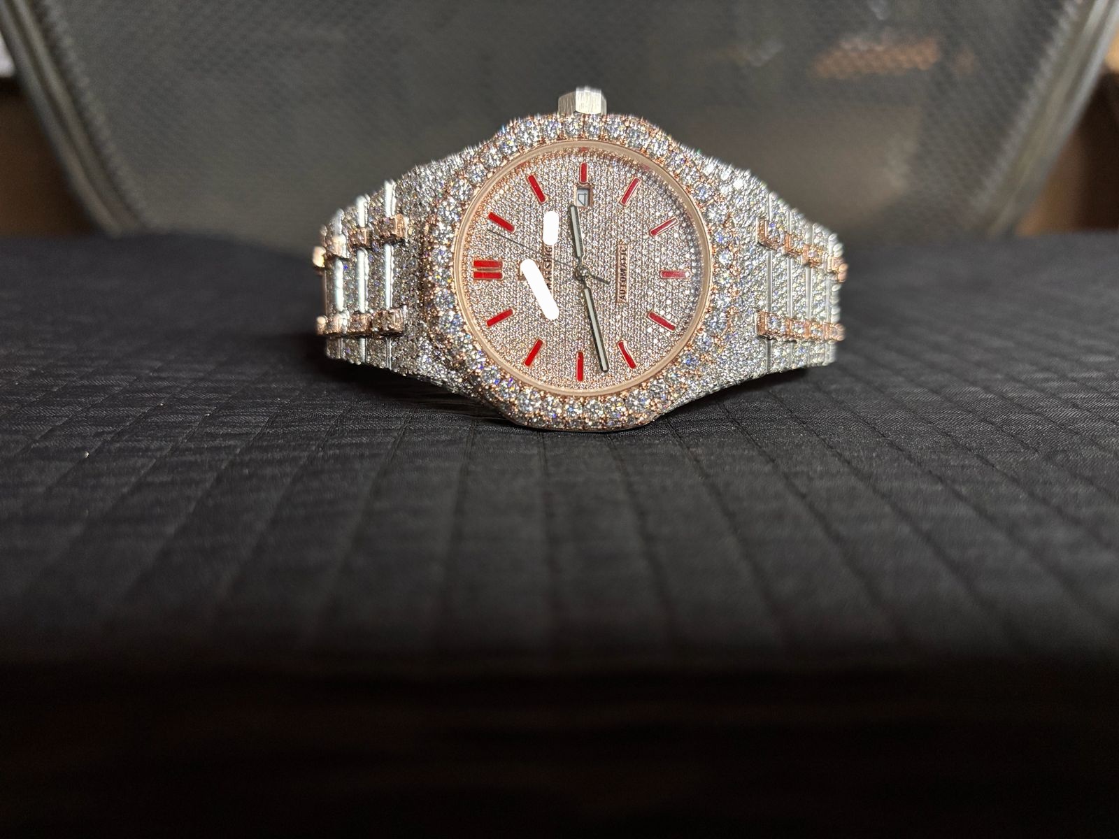 White Crystal Dial Red Markers