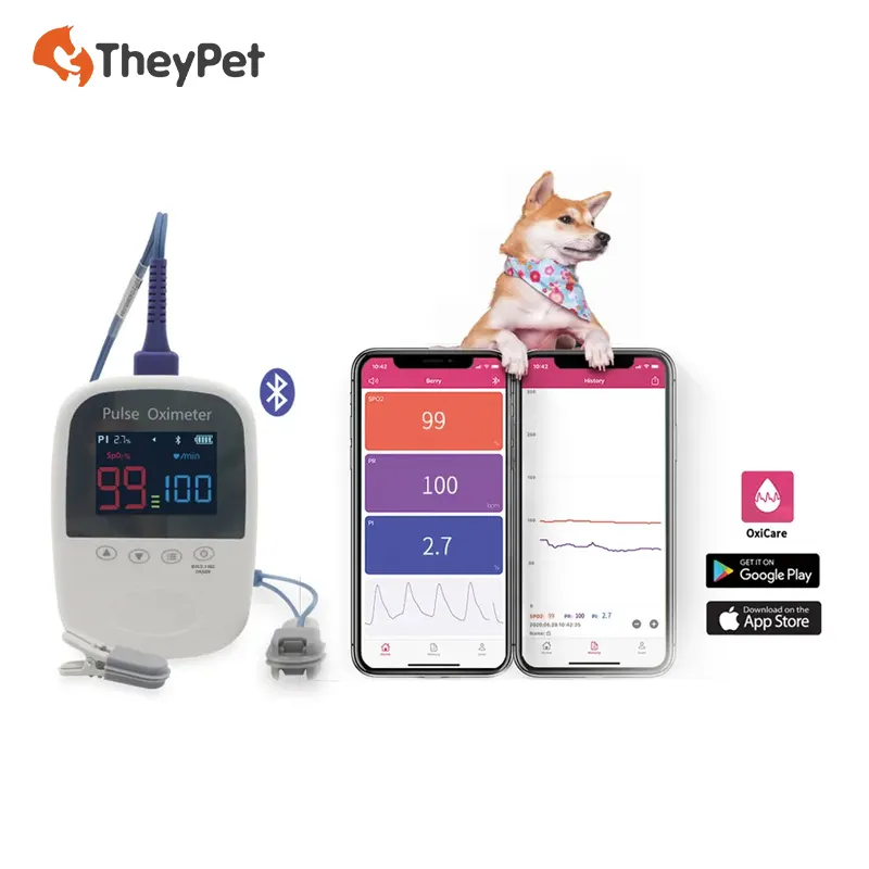 Economic Vet Medical Bluetooth Pulse Oximeter Free App Equipment for Veterinary Use