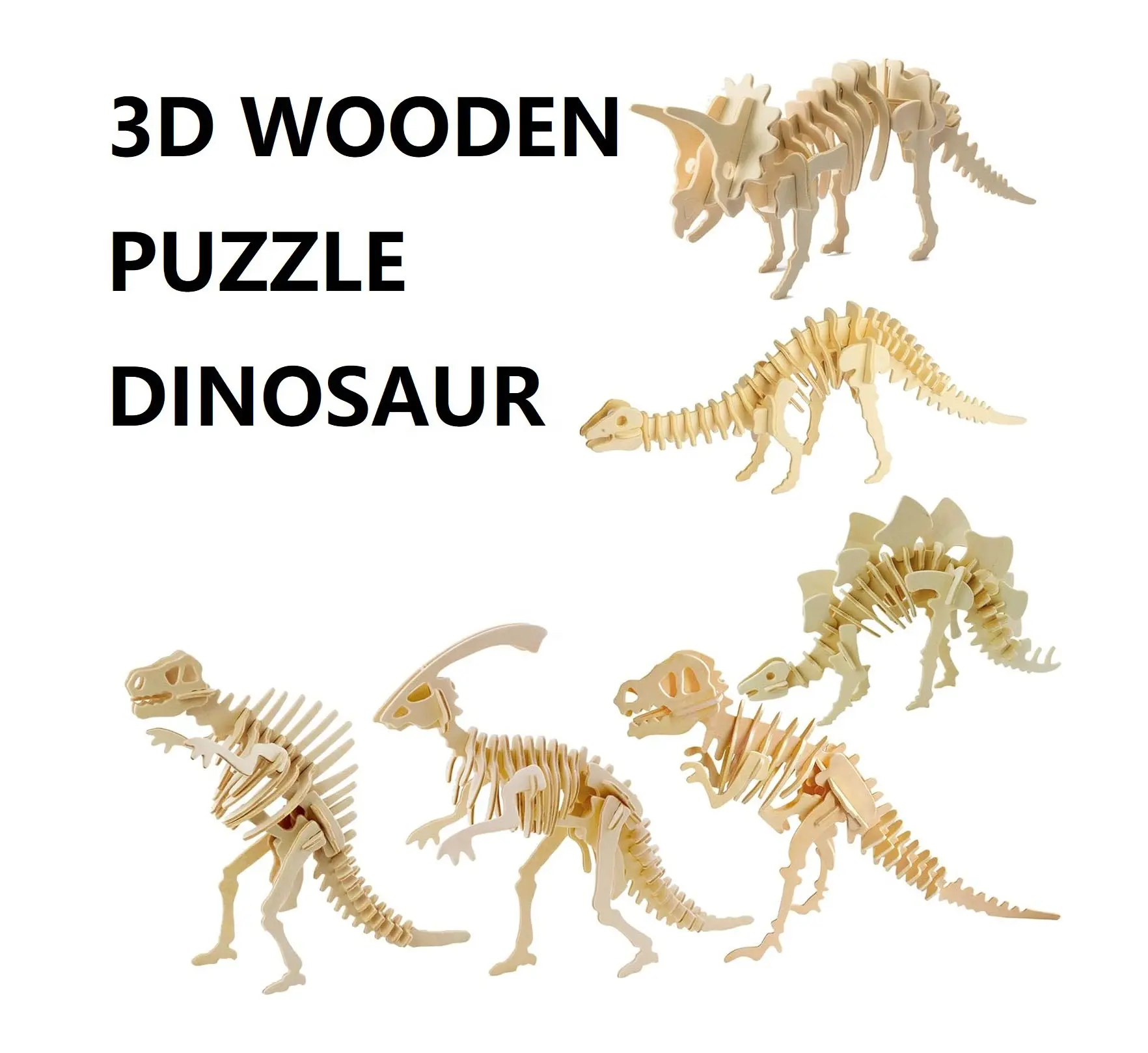 हैंड्स क्राफ्ट DIY 3डी लकड़ी की पहेली जंगली जानवर बंडल पैक सेट ब्रेन टीज़र पहेलियाँ शैक्षिक एसटीईएम खिलौना अधूरे लकड़ी के शिल्प