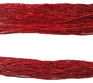 Kırmızı turuncu mercan kare küp boncuk 3 ila 5 MM teller takı yapımı için kolye yuvarlak şekil A sınıfı 18 inç-45 CM - Product Image 1