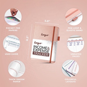 Custom <strong>Printing</strong> Manufacturers Leather Income and Expense Tracker/<strong>Log</strong> Book Hardcover Record <strong>Notebook</strong> <strong>with</strong> Receipt Pocket - Product Image 3