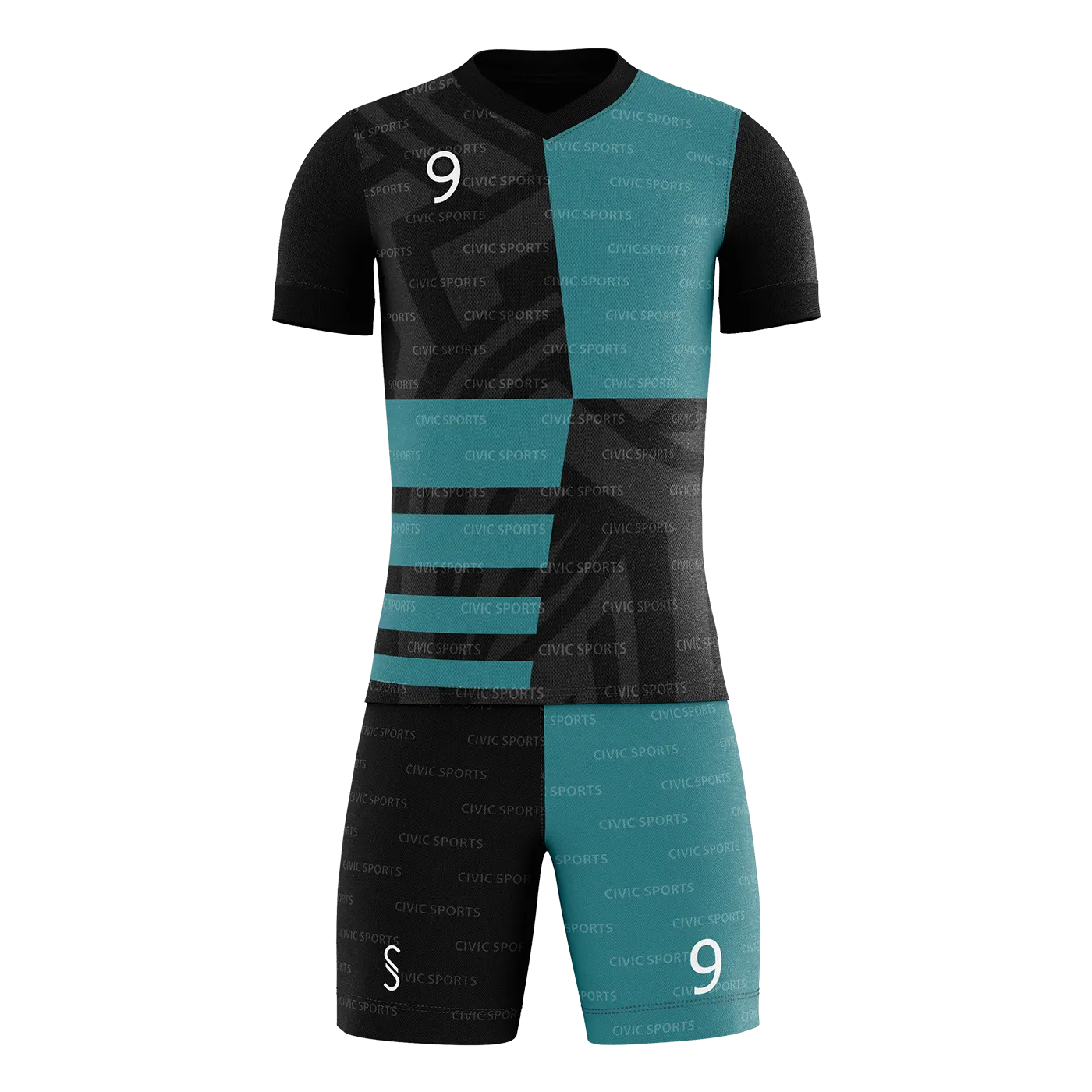 Sublimazione all'ingrosso maglia da calcio calcio colore nero teel sublimazione uniformi della squadra di calcio