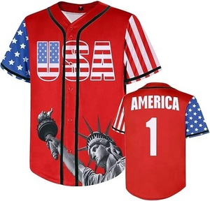नई हॉट सेलिंग बेसबॉल जर्सी का ध्वज महिलाओं और पुरुषों के लिए प्रीमियम गुणवत्ता त्वरित सूखी बेसबॉल जर्सी परिधान - Product Image 1