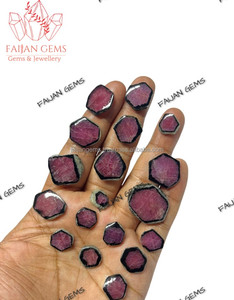 Prezzo all'ingrosso naturale rubino lucidato fetta di cristallo curativo fetta di cristallo sciolto pietra naturale rubino per la fabbricazione di gioielli di pietra - Product Image 3