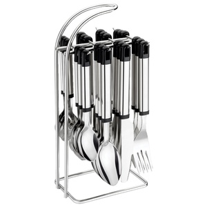 2024 Indian Creative Retro Solid Wood Knife Fork and Spoon Household Stainless Steel Plastic <strong>Pp</strong> <strong>Handle</strong> Cutlery Set - Product Image 5