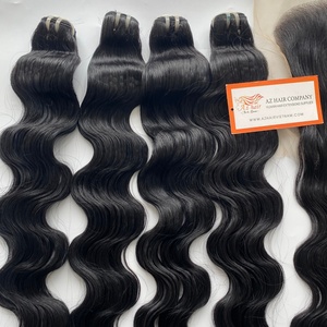 100% saf ham işlenmemiş bakire ham vietnam insan saçı uzantıları gevşek derin dalgalı doğal renk makine çift atkı Remy - Product Image 3