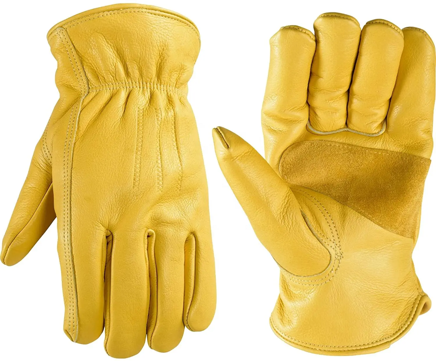Anti Cut eldiven iş güvenliği eldiveni özel üretim şirketi toptan fiyatlar sarı renk deri