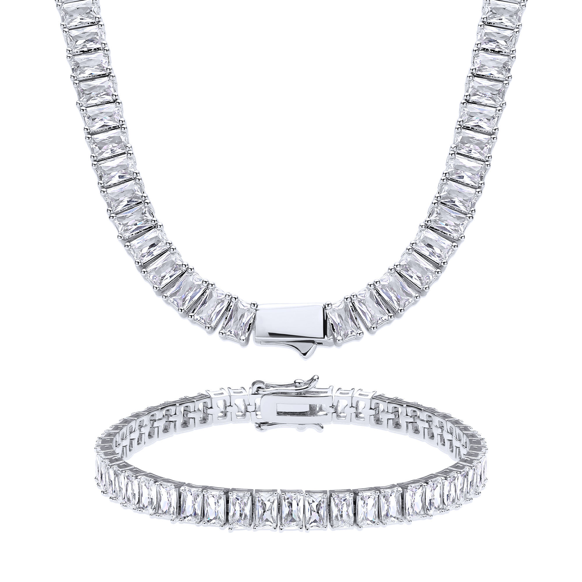 Collier plaqué or blanc