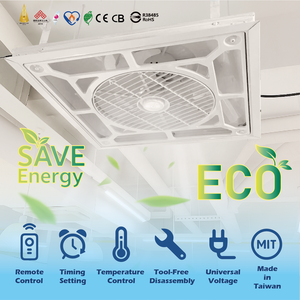 OEM энергосберегающий офисный потолочный вентилятор с легким малошумным дистанционным управлением Встроенный компактный воздушный охлаждающий пластиковый материал - Product Image 2