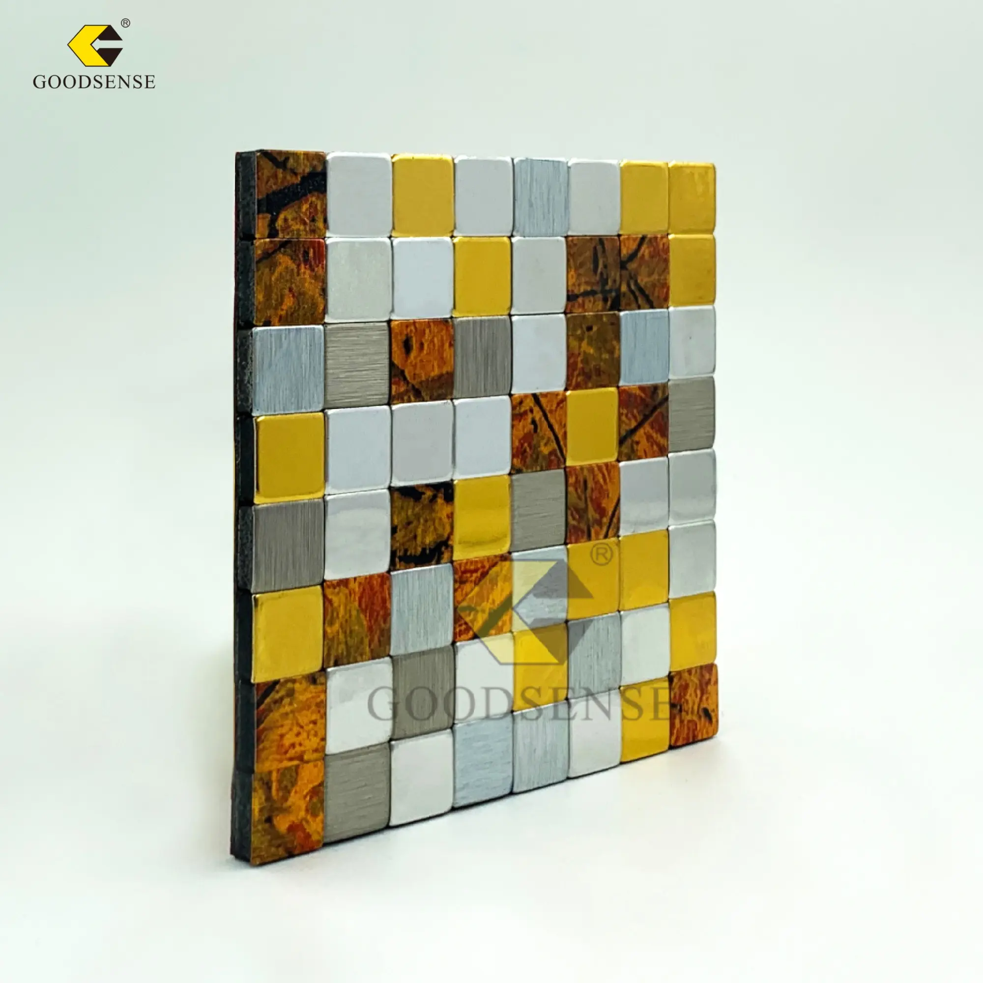 Goodsense OEM fábrica com adesivo de rachaduras em mosaico romano painel composto de alumínio azulejo ACP mosaico colorido