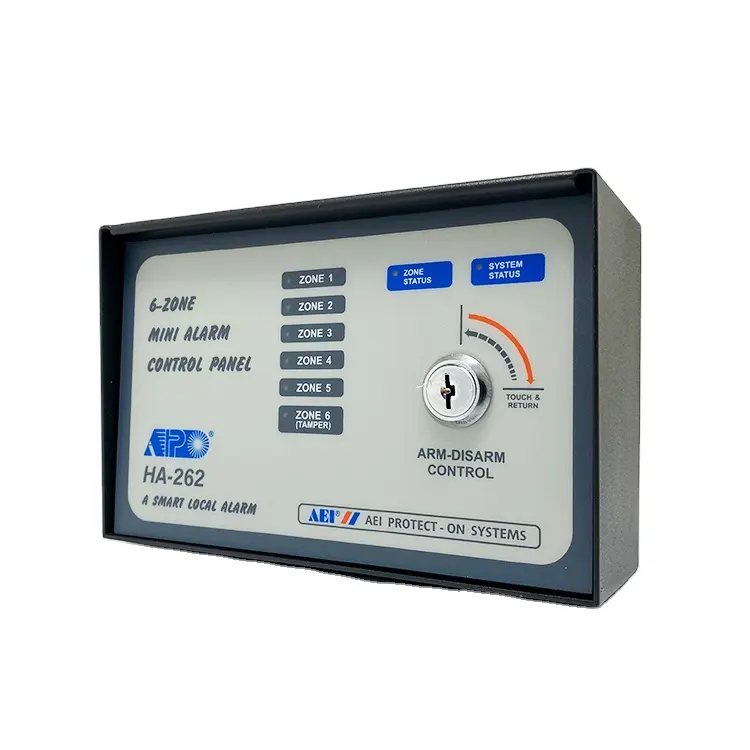 HA-262 Caja de panel de control de alarma preprogramada de tamaño compacto Llave para desarmar