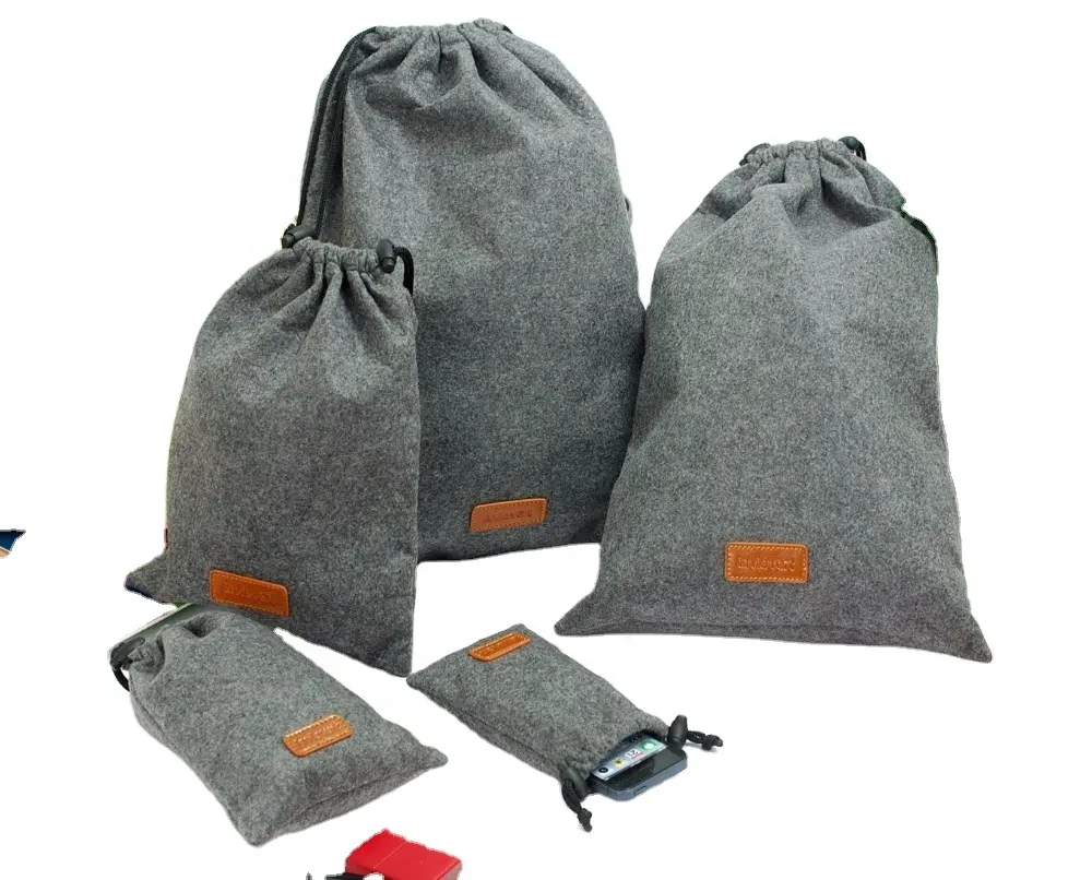 Bolsa de muselina con cordón para zapatos, bolso de muselina con logotipo personalizado, de fieltro, con cordón para almacenamiento de polvo