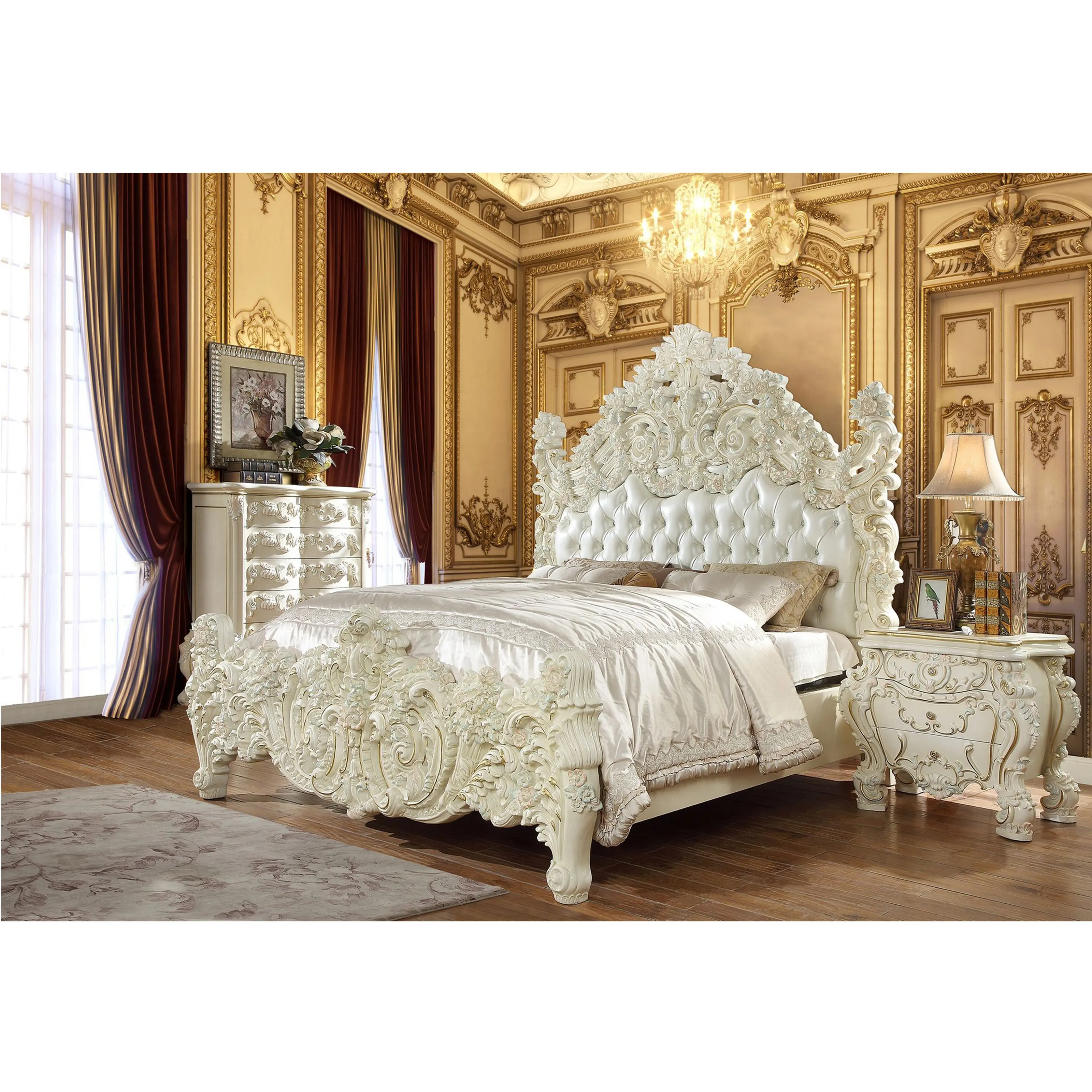 Zarif setleri yatak odası İtalyan lüks yatak odası takımı yüksek kaliteli mobilya lüks yatak odası takımı s katı ahşap en çok satan ucuz