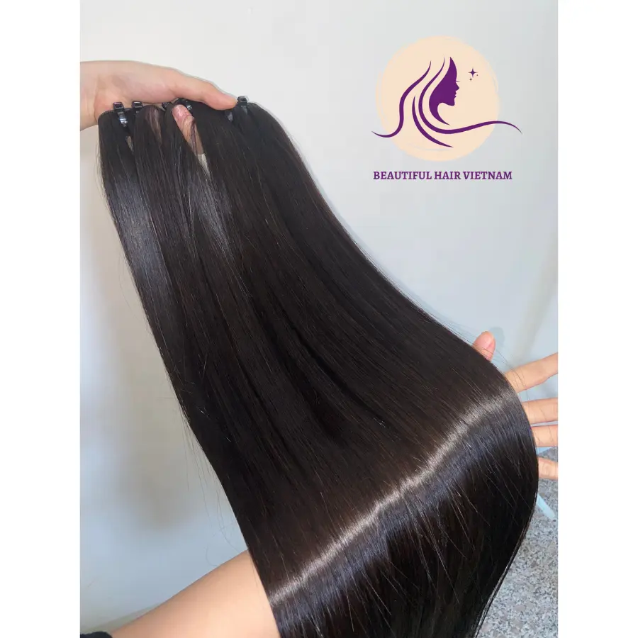 Mooie Zijdeachtige Bot Steil Hair Extensions Best Verkopende Item Meest Glanzende Bundels Haarverkopers, Vietnamese Rauw Haar, Haar Pruiken