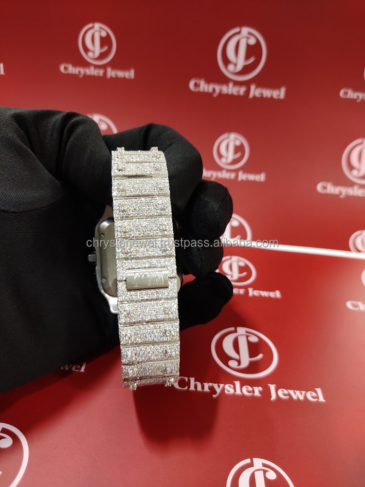 2025 son kaliteli buzlu out moissanite kol saati vvs netlik ile erkekler için hediye fantezi tarzı izle - Product Image 5