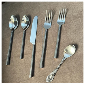 Stocked New Look Tableware Metal Stainless Steel Cutlery Set <strong>Flatware</strong> in Silverware and Golden Ware in <strong>Different</strong> Sizes - Product Image 1