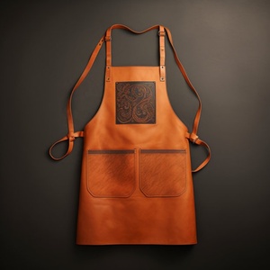 トップグレインレザーエプロン肉屋BBQ鍛冶屋エプロンギフト男性用シェフ & 食前<span class=keywords><strong>LPN</strong></span>-0062
