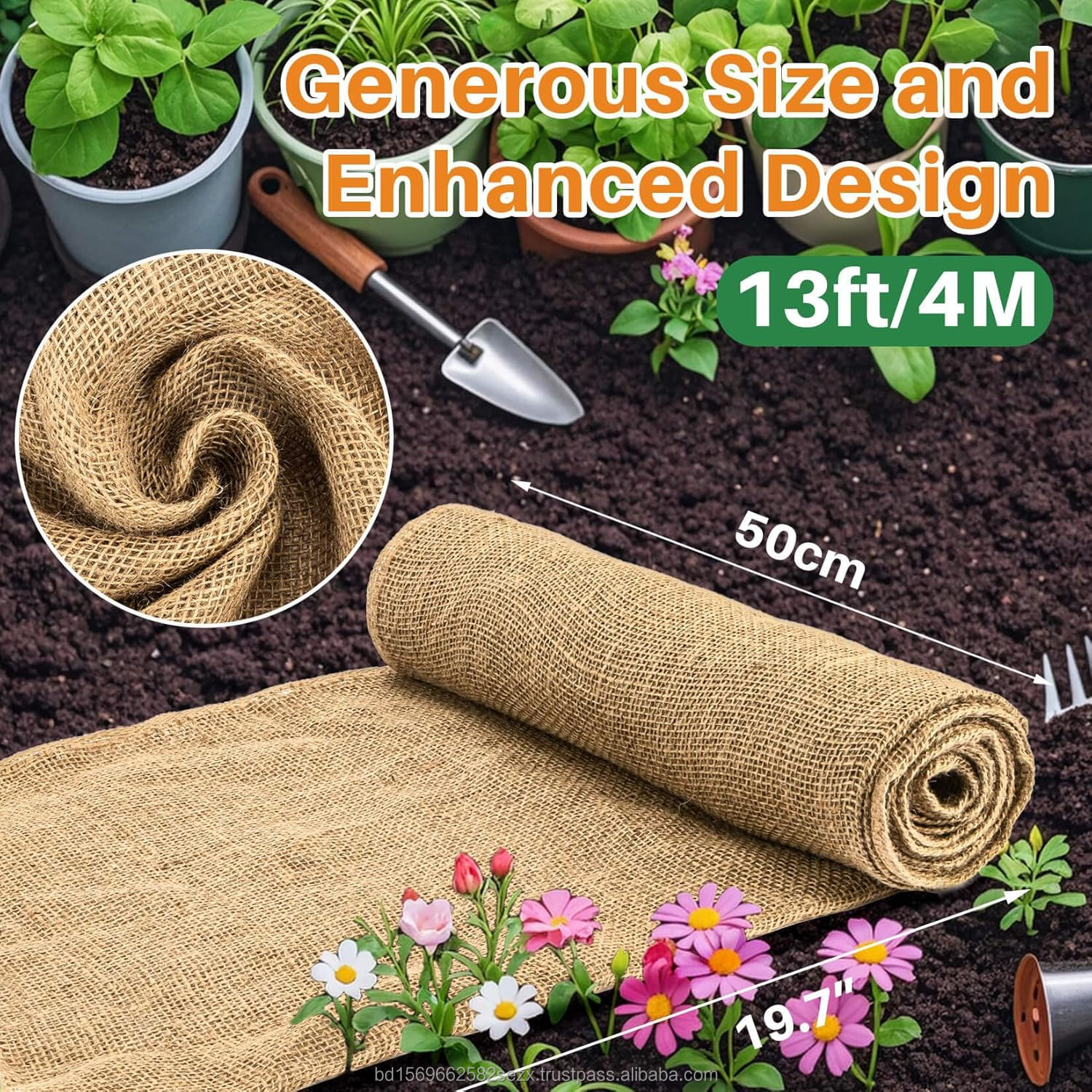 100% Natural jute color