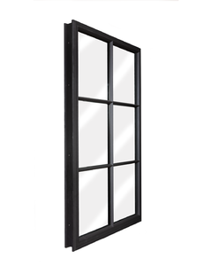 Ventana fija de vidrio templado con marco de aluminio grueso, ideal para proyectos de villas y oficinas, edificios de apartamentos
