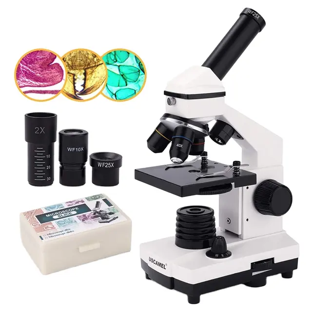 Microscope monoculaire 2000X pour enfants, étudiants et adultes Microscope d'éducation en sciences biologiques de précision avec kits