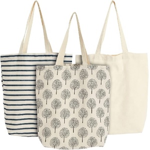 Büyüleyici 100% saf pamuk GOTS sertifikalı Tote çanta Ultra yumuşak tuval ile özel Logo ve şerit alışveriş için kolları - Product Image 5