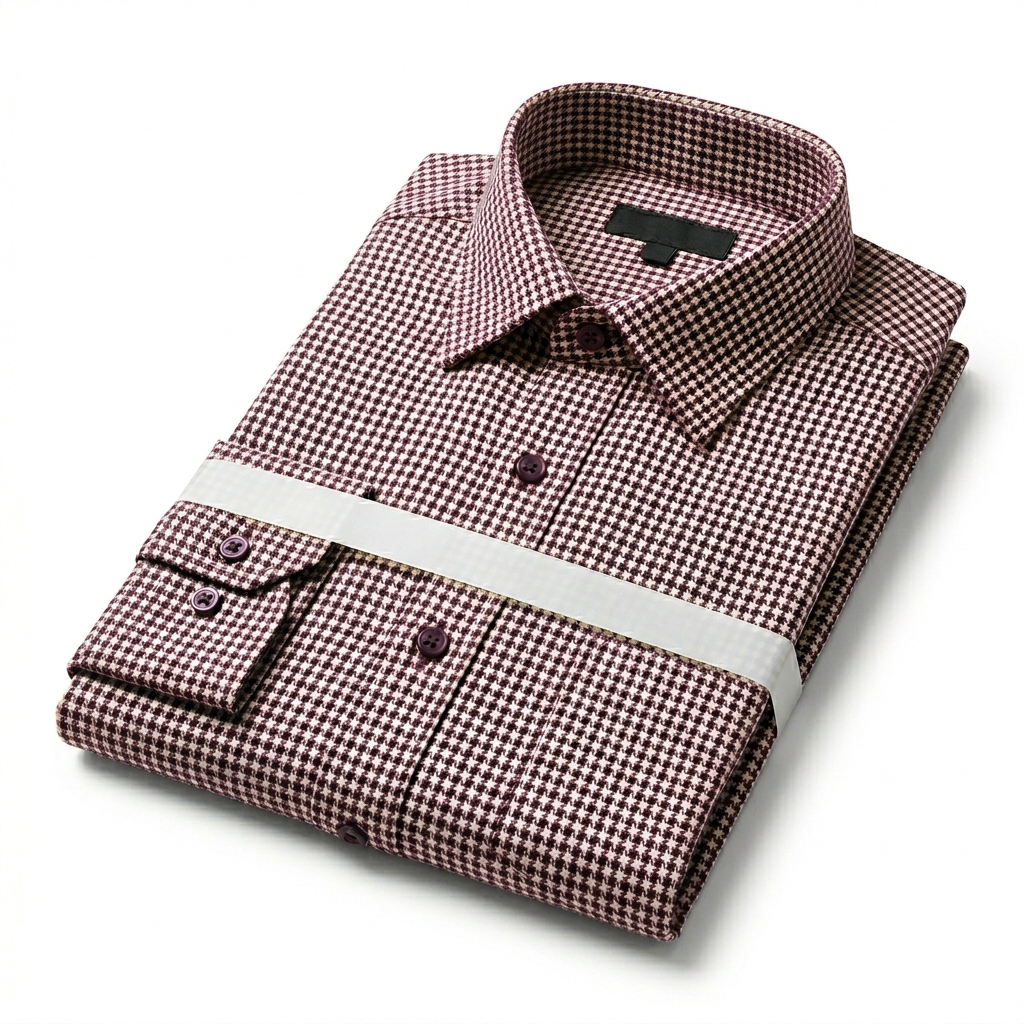 Burgundy Mini Houndstooth