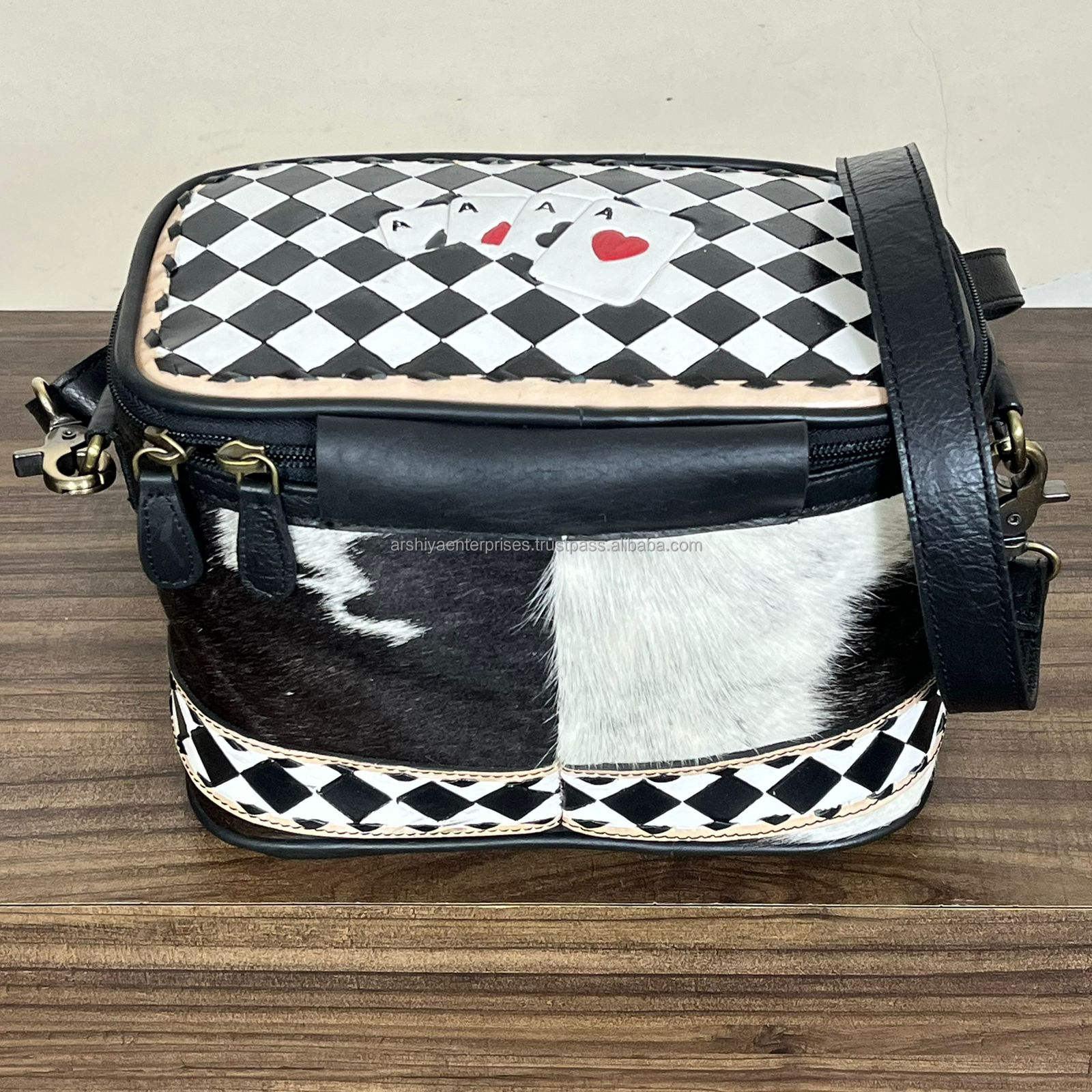 Black with Checkered Pattern