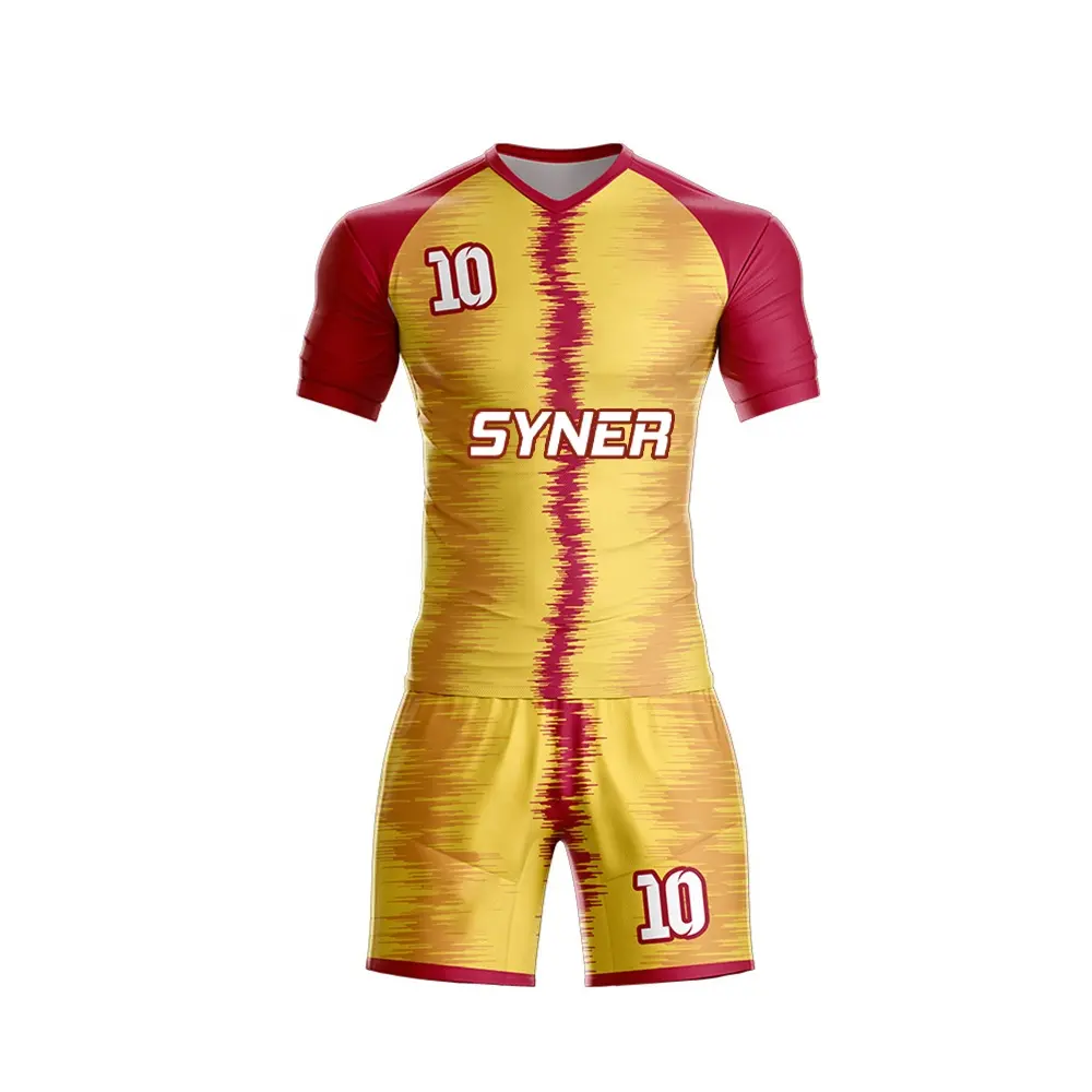 100% Polyester Uniformen Hochwertige Fußball uniform Benutzer definiertes Logo Fußball bedrucktes Trikot