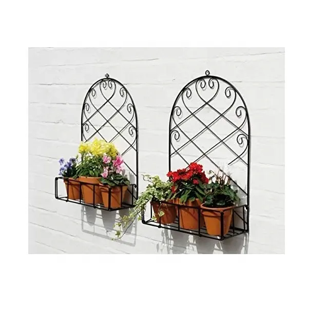 Support mural de porte en fer forgé, support de suspension pour plantes balcon jardin jardinière support de Pot