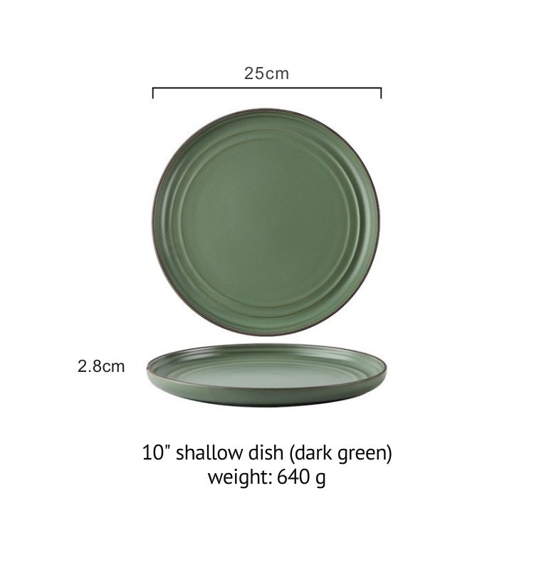 10-inch shallow plate (dark green)