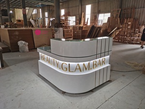 宜城美容美发Logo定制耐用现代行政桌办公桌供应高光办公桌柜台 - Product Image 2