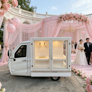 Tricycle élégant blanc pour bière et vin de mariage | Chariot de bar mobile électrique pour événements et fêtes en plein air - Product Image 5