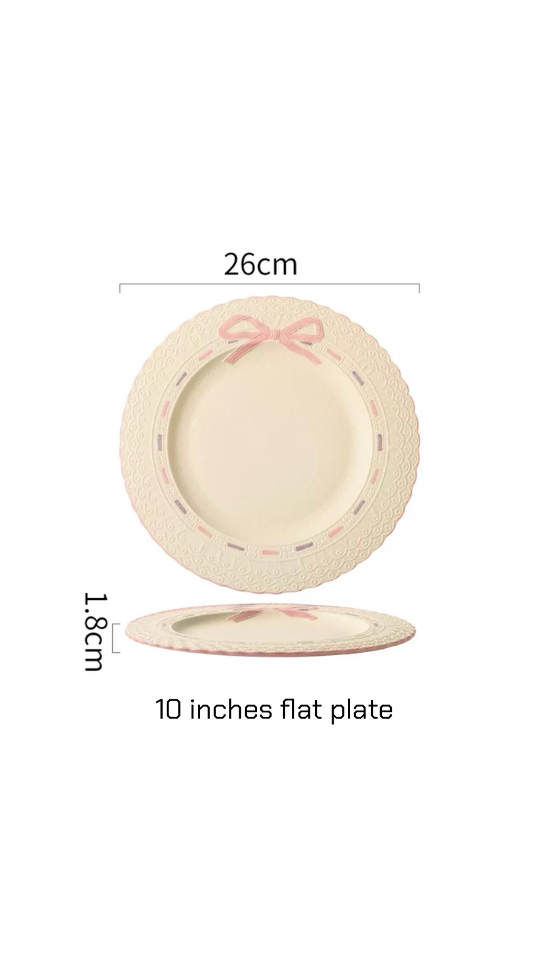 Plato plano de 10 pulgadas (rosa)