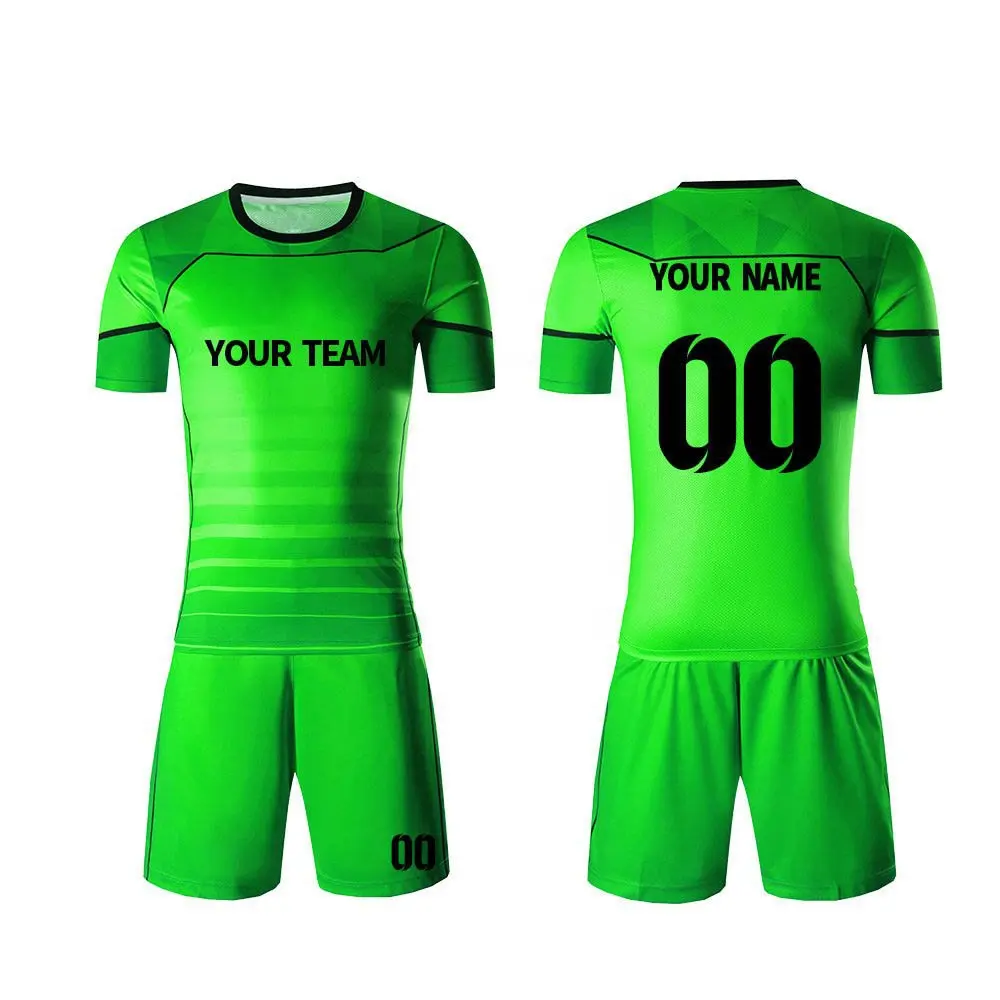 Kaus Sublimasi Produsen Pakaian Kustom, Dua Potong Set Pendek Grosir Desain Terbaru Seragam Sepak Bola Pria