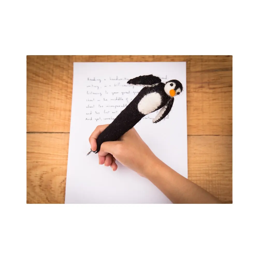 Canetas de caráter de pinguim, melhor qualidade, design de pássaro, canetas de animais para menina, menino, crianças, presente, divertido, capa de lápis, brinquedo