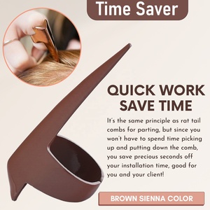 Premium kalite saç ekleme aracı örgü yardım parmak ayrılık aracı kıllar ayrılık örgü Curling Styling yuvarlak İpucu - Product Image 5