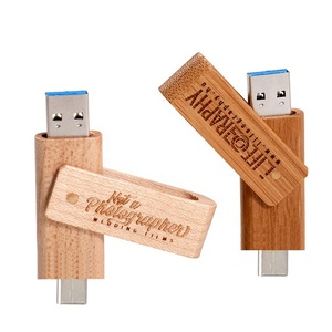 2 in 1 OTG <strong>Flash</strong> Drive Wooden USB 3.0 Type <strong>C</strong> to USB <strong>a</strong> Mobile Phone USB Memory Storage Stick - Product Image 1