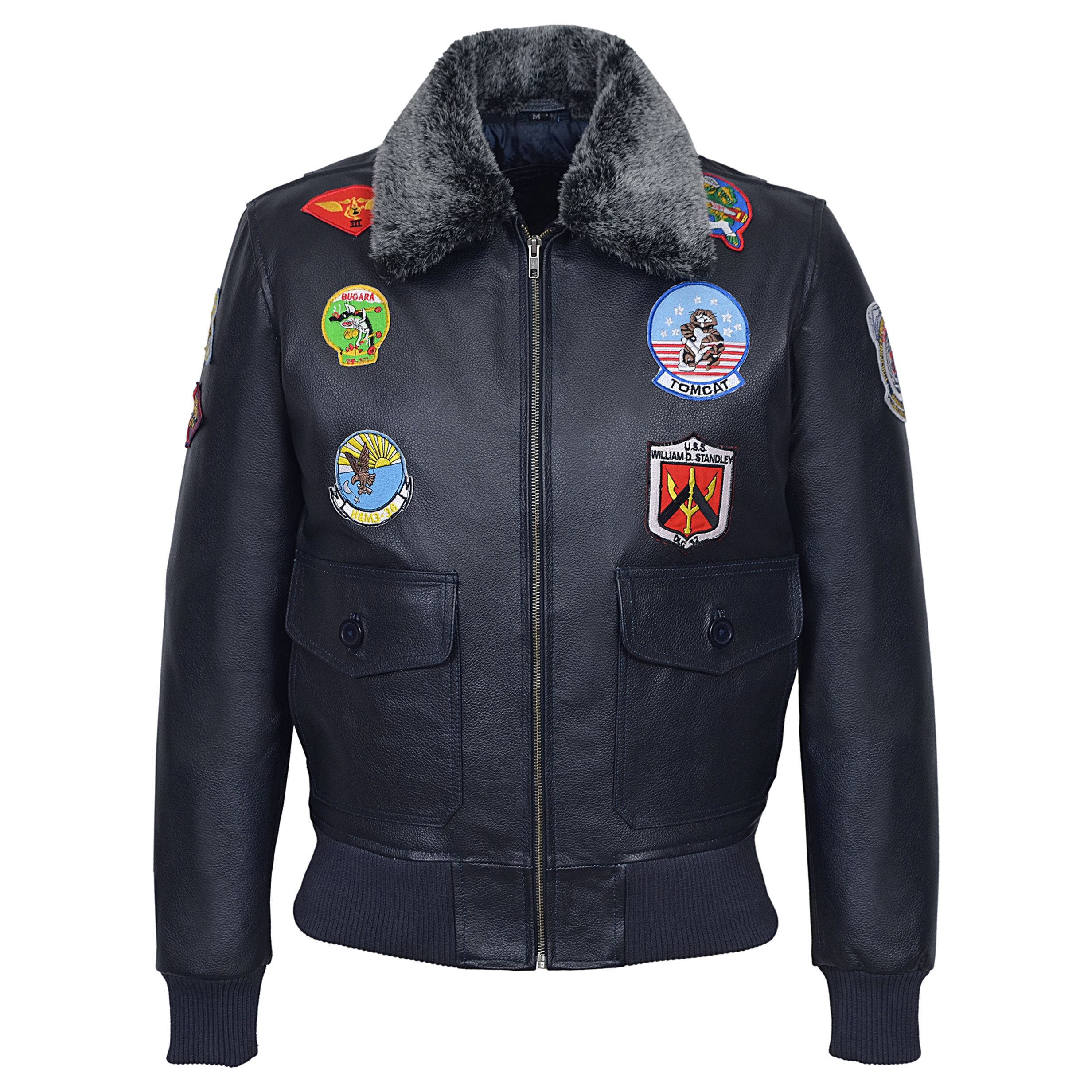 Navy Badges Grey Hair on