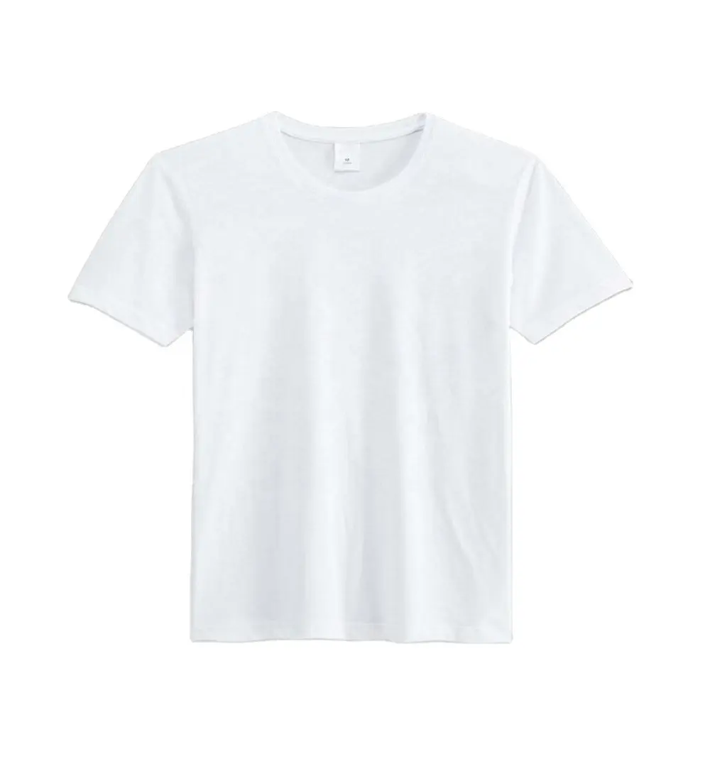 140 ग्राम थोक अच्छी कीमत $1.00 से कम कस्टम लोगो मुद्रण खाली सफेद सूती कपड़े गोल गर्दन अर्थव्यवस्था गुणवत्ता आदमी टी शर्ट