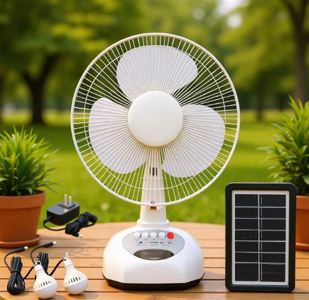 White 4000mAh battery + solar panel + 2 light bulbs